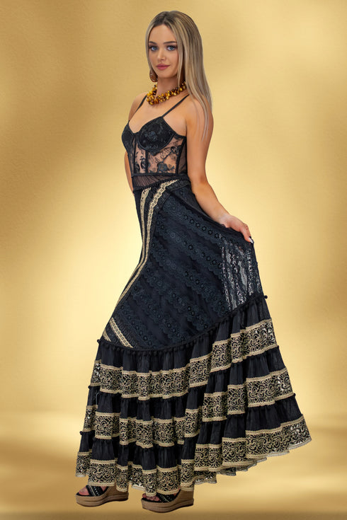 Rochie din voal si dantela – CTN-80